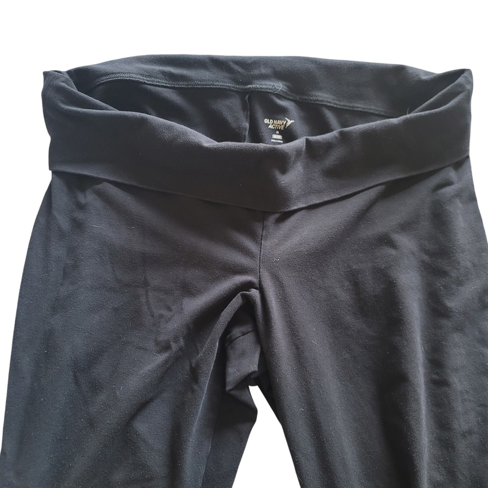 Old Navy Active Womens XL Black Bootcut & Olive Green Wideleg Yoga Foldover Pant - Picture 8 of 9